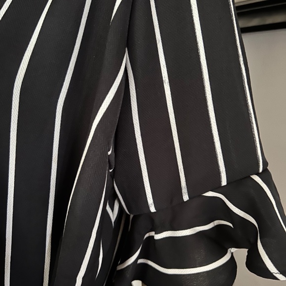 Die With Your Boots On - Davi & Dani Pinstripe Skort Romper - Picture 9 of 12